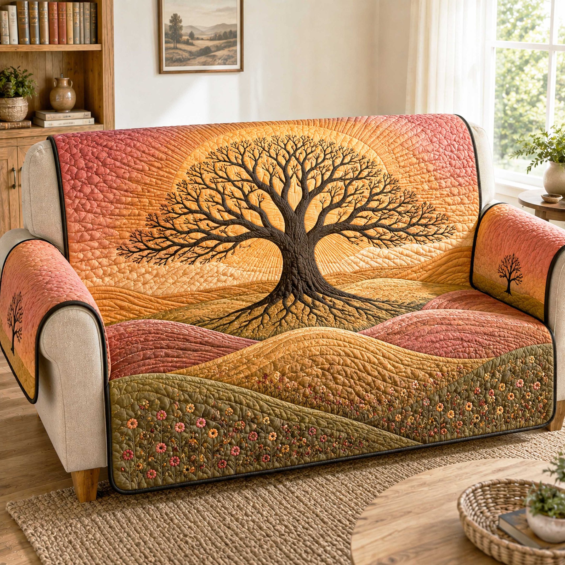 Life Harmony Quilted Sofa Cover Quilted Living Room Decor Christmas Gifts For Men