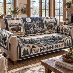 Wilderness Lodge Quilted Sofa Cover Xmas Quilted Sofa Cover Xmas Gifts For Dad