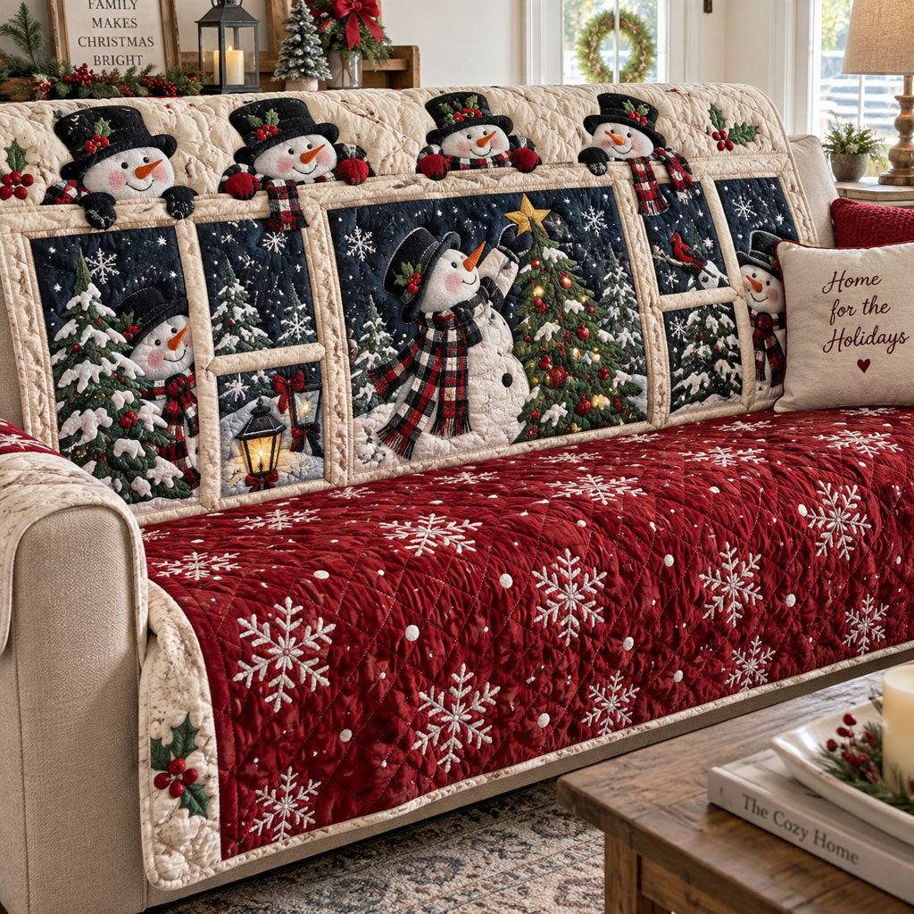 Winter Wonderland Quilted Sofa Cover Xmas Quilted Sofa Cover Secret Santa Gifts