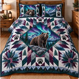 Rustic Guardians Quilted Bedding Set Woodland Guardian Cozy Xmas Decor Gifts