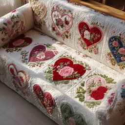 Cherished Hearts Quilted Sofa Cover Home Decor Ideas Cool Gifts For Couple