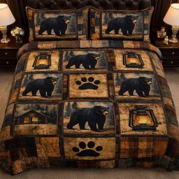 Bear Spirit Quilted Bedding Set Home Decor Items Birthday Gift For Boyfriend