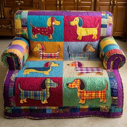 Cozy Dachshund Quilted Sofa Cover Cute Puppy Quilt Sofa Cover Gifts For Girlfriend