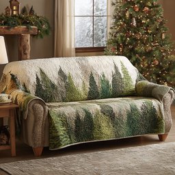 Dream Forest Quilted Sofa Cover Cozy Living Decor Gifts For Best Friend