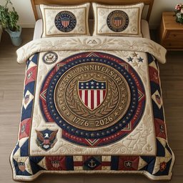 250th Anniversary 1776 2026 Quilted Bedding Set 4Th Of July Bedding Set Gifts For Wife
