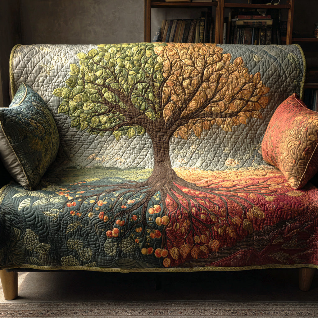 Ancient Tree Quilted Sofa Cover House Decor Items Unique Gifts For Girlfriend
