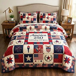 America Heritage Quilted Bedding Set America 250 Celebrating 250 Years Blanket Set Mom Gifts