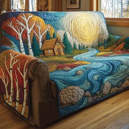 Cabin Stream Quilted Sofa Cover Aesthetic Room Ideas Dad_s Favorite Gifts