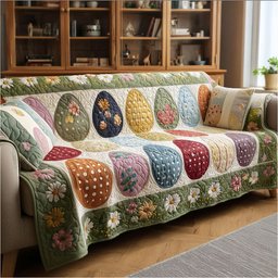 Easter Cottage Cheer Quilted Sofa Cover Quilted Sofa Protector Gifts For New Home
