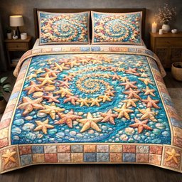 Coastal Treasure Quilted Bedding Set Ocean Bedding Set Thoughtful Gifts For Father
