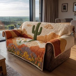 Canyon Dune Quilted Sofa Cover Colorful Cactus Quilted Sofa Cover Gifts For Couple