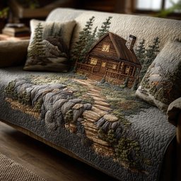 Deep Forest Spirit Quilted Sofa Cover Living Room Decor Dad Birthday Gifts