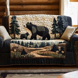 Forest Bond Quilted Sofa Cover Wilderness Cabin Living Room Decor Gifts For Sister