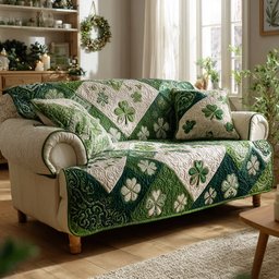 Emerald Isle Charm Quilted Sofa Cover Cozy Living Decor Gifts For Couple