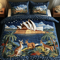 Happy Australia Day Quilted Bedding Set Aesthetic Room Ideas Gifts For Wife