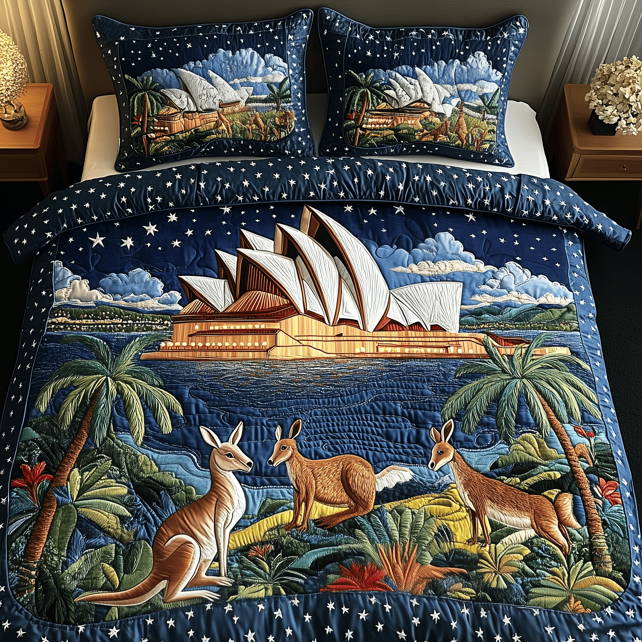Happy Australia Day Quilted Bedding Set Aesthetic Room Ideas Gifts For Wife
