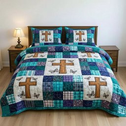 Faithful Sunrise Quilted Bedding Set Christian Bedroom Set Gifts For New Home