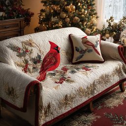 Cardinal Joy Quilted Sofa Cover Home Decor Ideas Best Dad_s Favorite Gifts