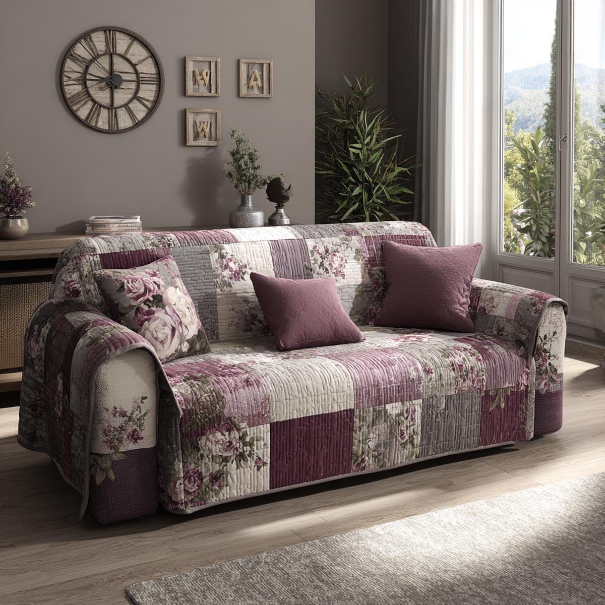 Country Comfort Quilted Sofa Cover Living Room Decor Gifts For Girlfriend