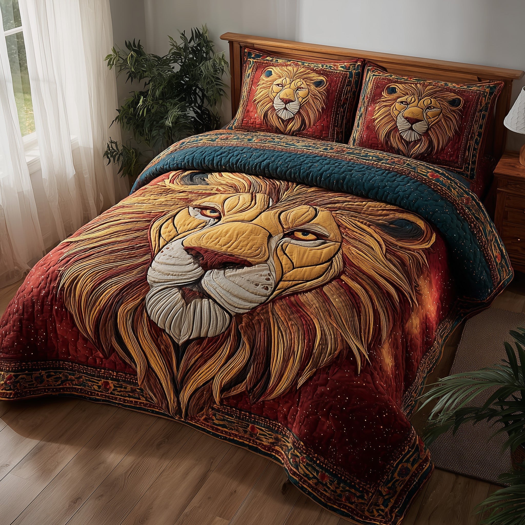 Celestial Lion Quilted Bedding Set Home Decor Ideas Father_s Day Gift Ideas