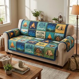 Camping Quilted Sofa Cover Life Is Better By The Campfire Sofa Cover Gifts For Friends