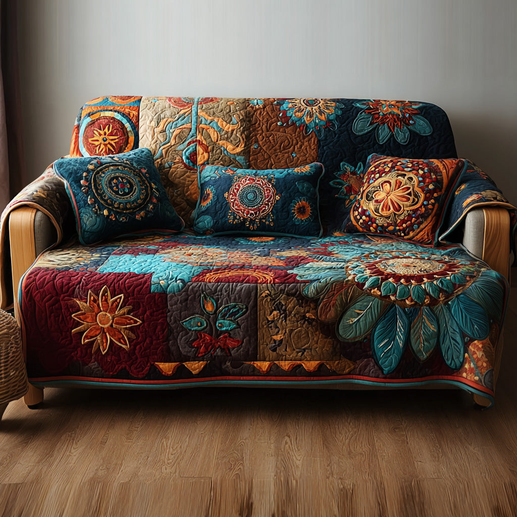 Dreamcatcher Daze Quilted Sofa Cover Cozy Home Decor Cool Gifts For Dad