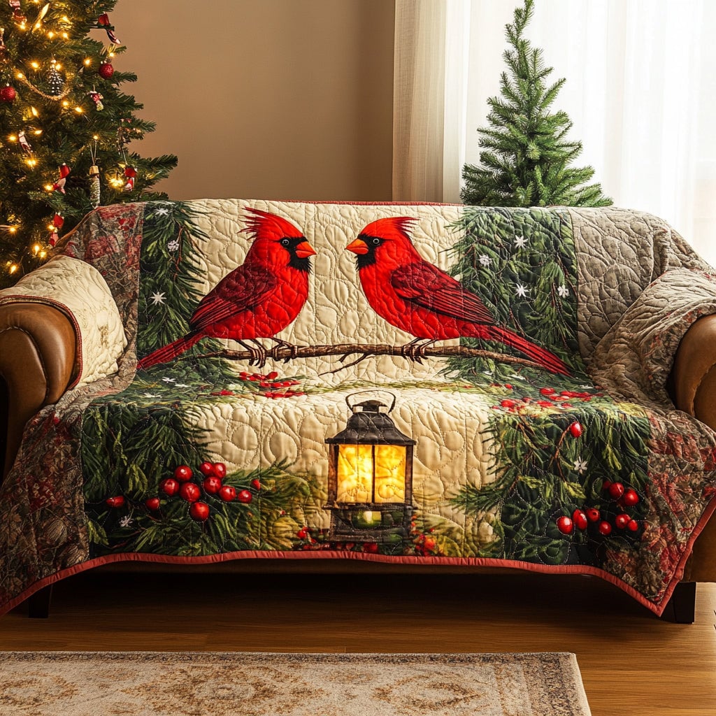 Cardinal Blessings Quilted Sofa Cover Aesthetic Room Ideas Gift For Women
