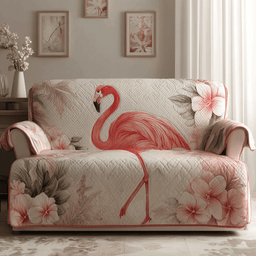 Flamingo Breeze Quilted Sofa Cover Tropical Cover Sofa Gifts For Girlfriend
