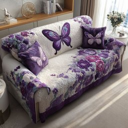 Enchanted Butterfly Quilted Sofa Cover Soft Furniture Cover Butterfly Lover Gift