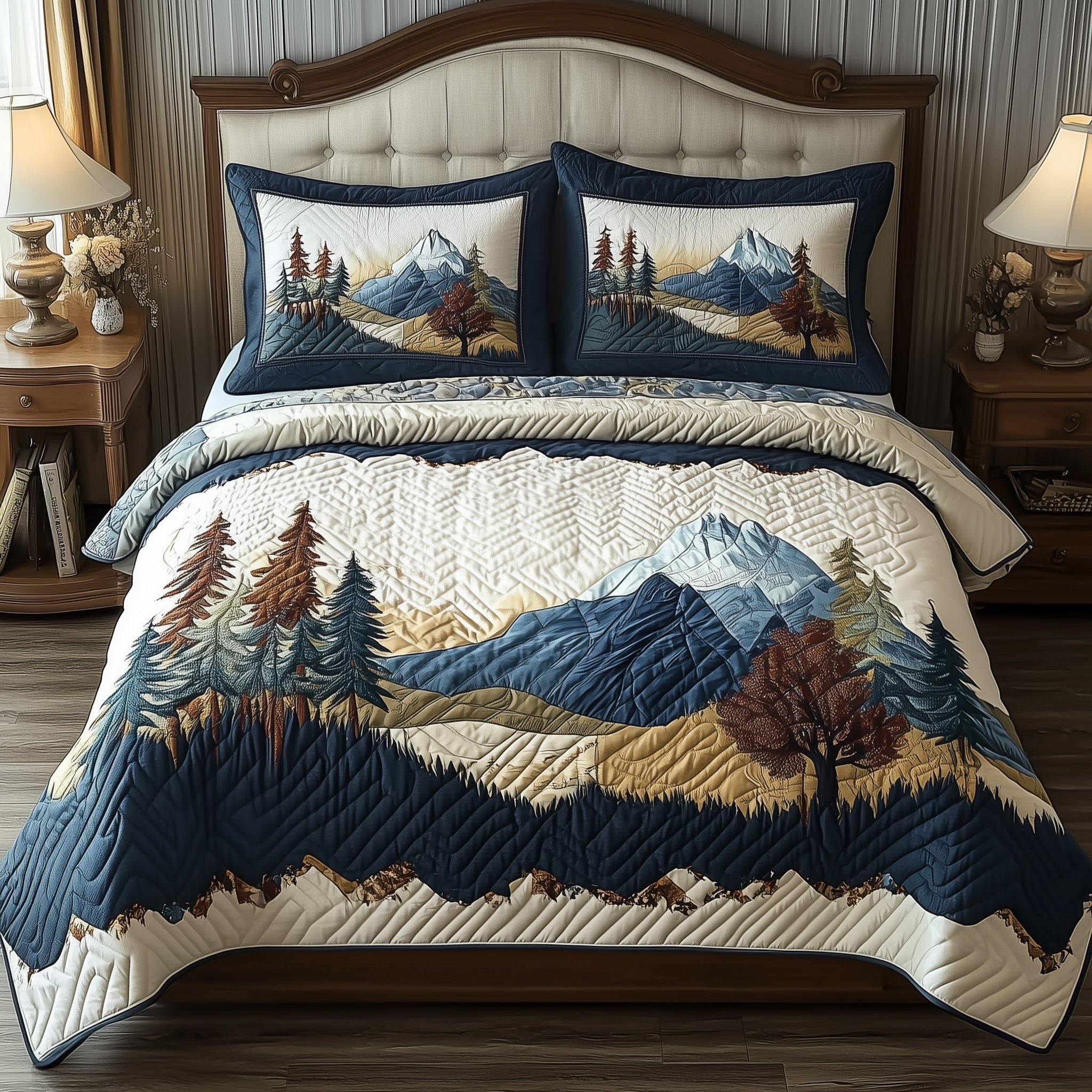 Forest Vibe Quilted Bedding Set Forest Bedding Set House Warming Gifts