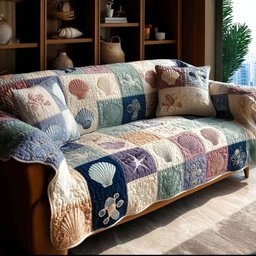 Coastal Keepsake Quilted Sofa Cover Coastal Seashell Sofa Cover Gifts For Mom