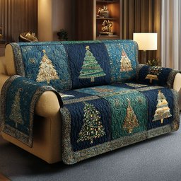 Christmas Tree Quilted Sofa Cover Holiday Sofa Protector Gifts For Grandma
