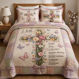God Says Your Are Quilted Bedding Set Faith Bedding Set Christian Gifts For New Home