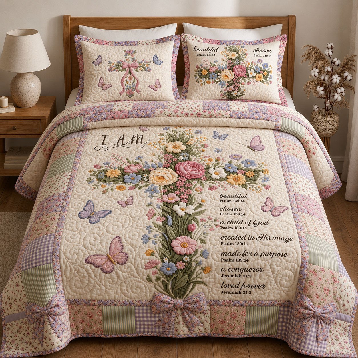 God Says Your Are Quilted Bedding Set Faith Bedding Set Christian Gifts For New Home