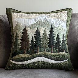 Misty Forest Mountain Quilted Pillow Case Sofa Pillows Best Gifts For Fathers