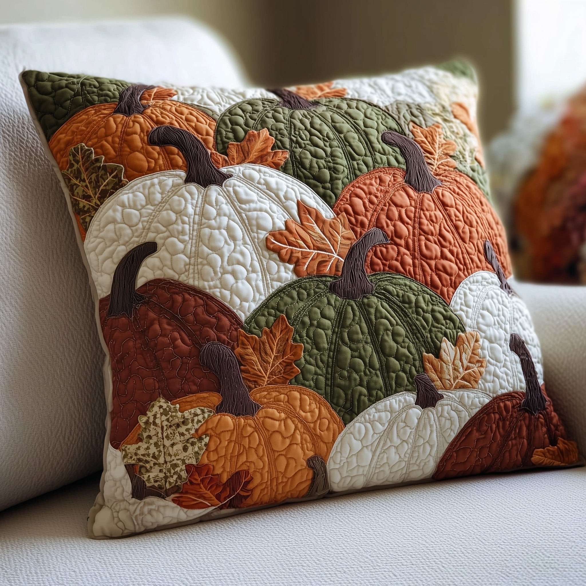 Pumpkin Haven Quilted Pillow Case Decorative Pillows For Couch Gifts For Grandma