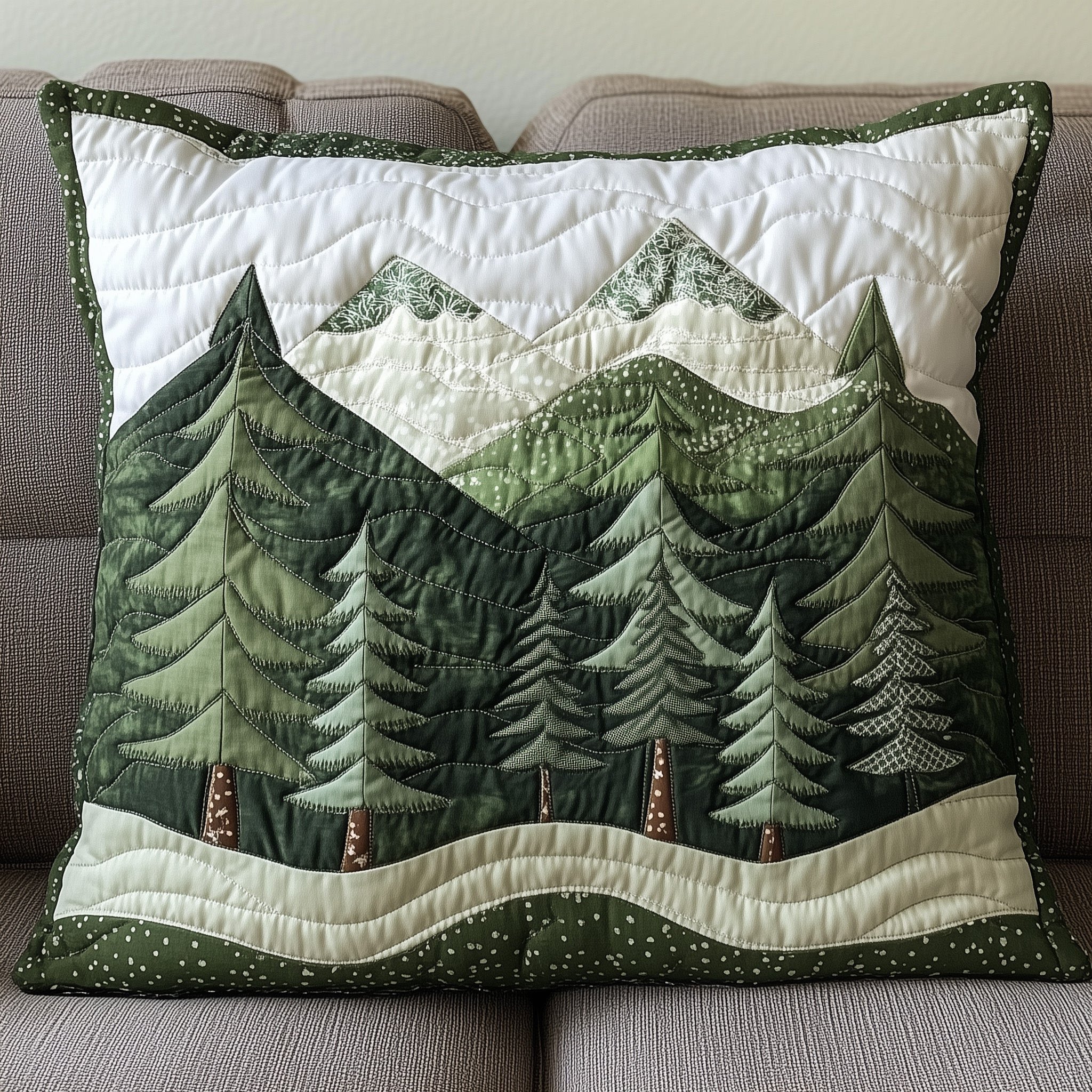 Forest Vibe Quilted Pillow Case Throw Pillows For Couch Cool Gifts For Dad