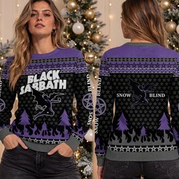 Black Sabbath Henry Demon Devil Snowblind Ugly Christmas Sweater Black Sabbath Wear