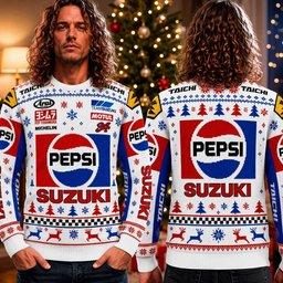 Suzuki Pepsi Racing Team Christmas Xmas Ugly Christmas Sweater Racing Team Xmas Gear