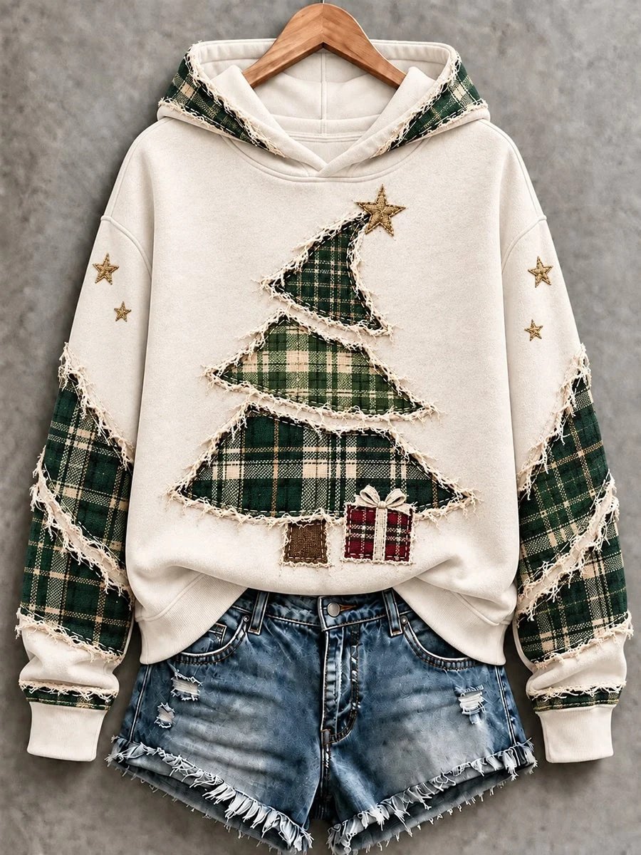 Christmas Tree Art Hoodie Women_s Xmas Holiday Apparel Gifts For Daughter