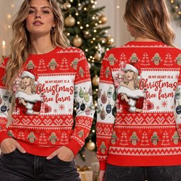 Taylor Swift Christmas Tree Farm Santa Claus Hat Ugly Christmas Sweater Taylor Xmas Wear