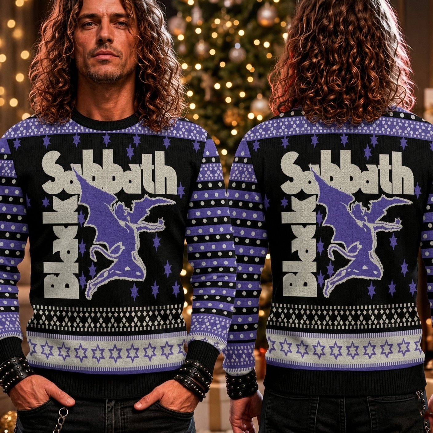 Black Sabbath Henry Winged Demon Ugly Christmas Sweater Black Sabbath Xmas Clothes_