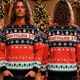 Formula 1 Racing Christmas Tree Pattern Ugly Christmas Sweater Formula 1 Xmas Apparel