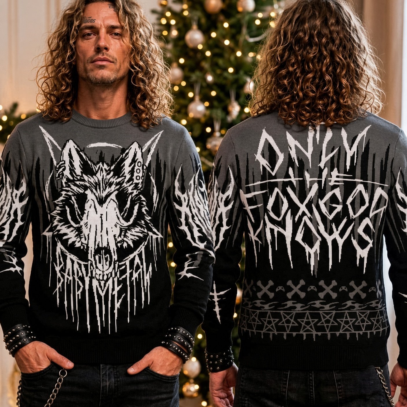 Babymetal Only The Fox God Knows Ugly Christmas Sweater Babymetal Xmas Apparel