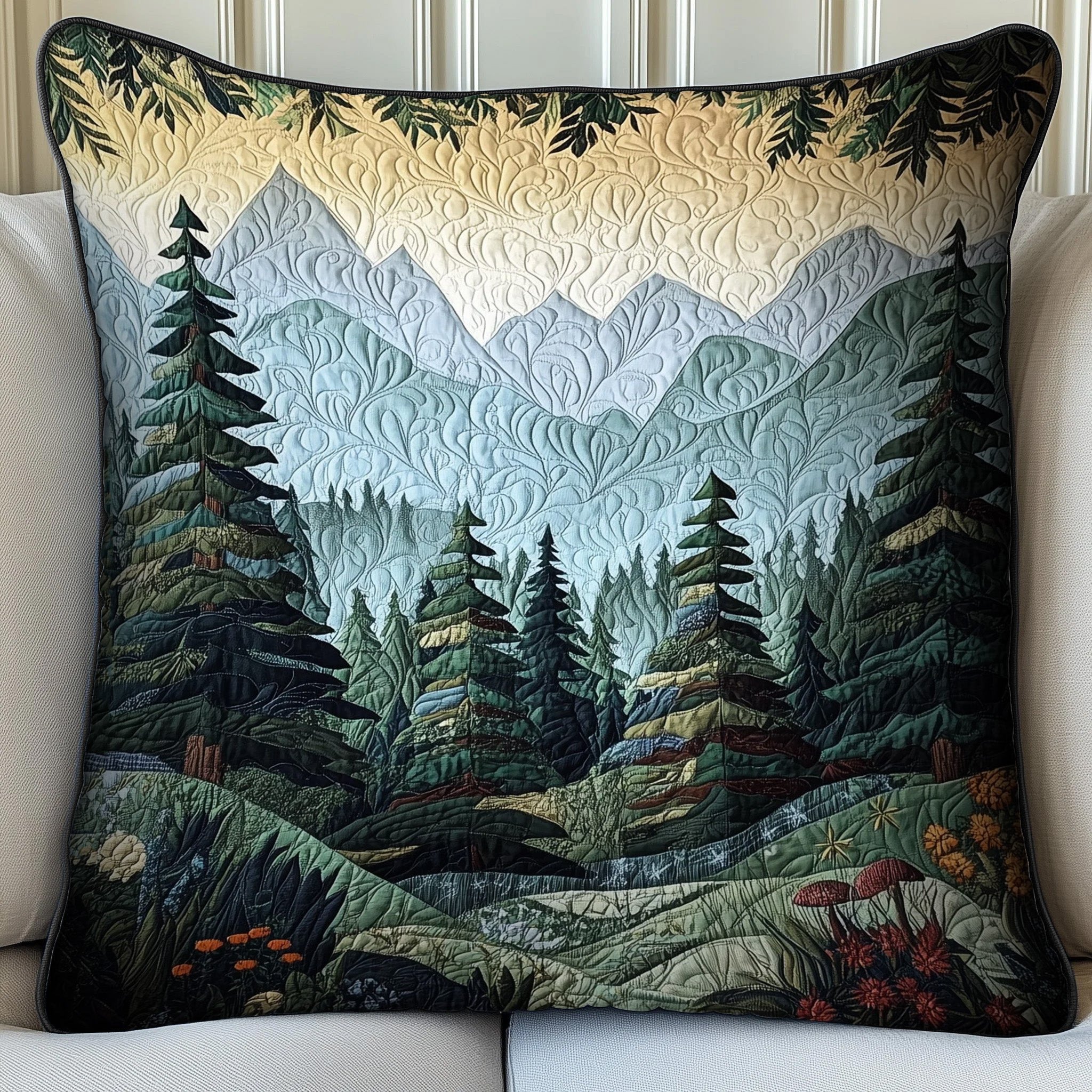 Peaceful Mountain Quilted Pillow Case Throw Pillows For Couch Dad_s Favorite Gifts