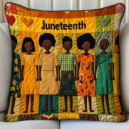 Juneteenth Quilted Pillow Case Black Queen Couch Pillows Unique Gift For Her