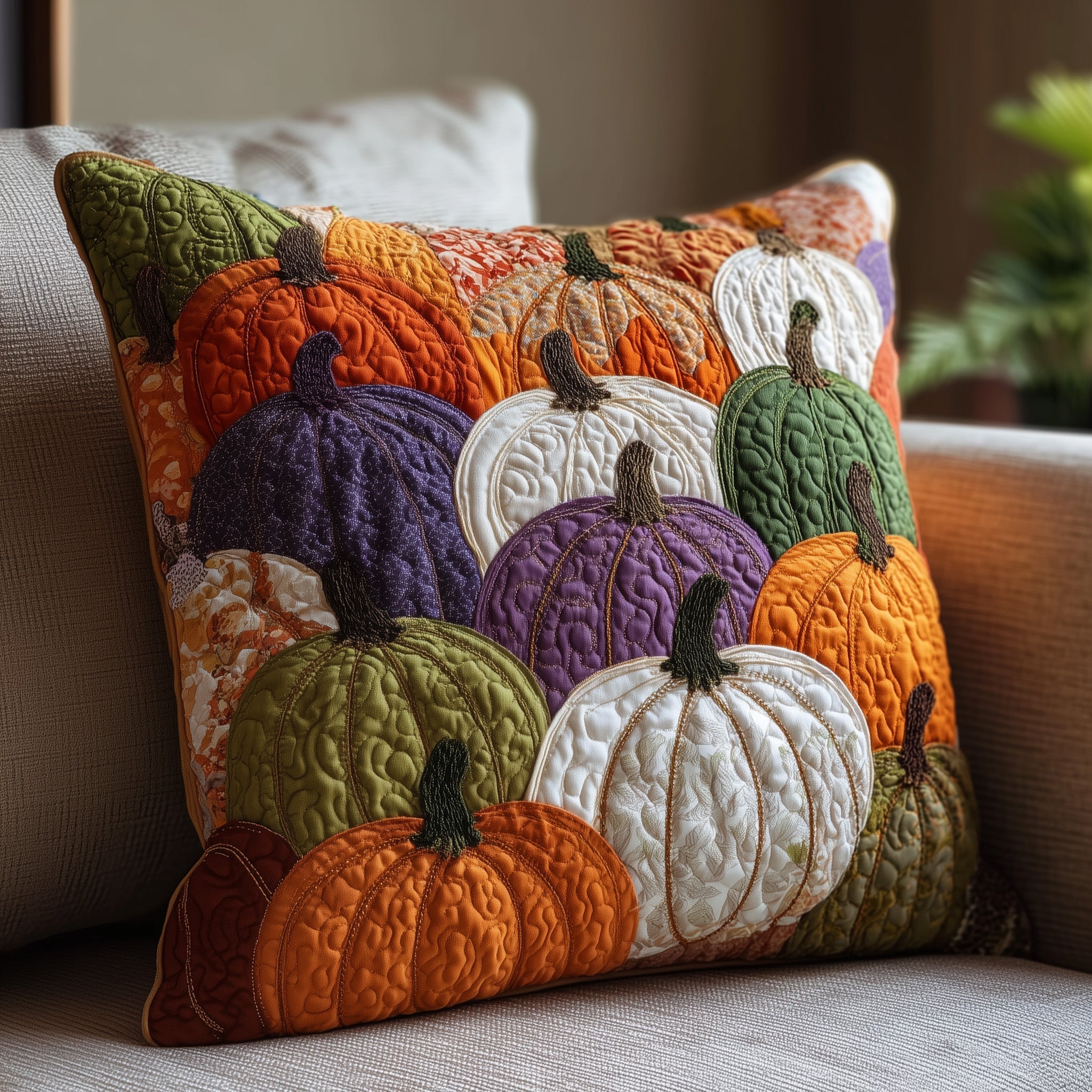 Autumn Breeze Quilted Pillow Case Decorative Throw Pillows Gifts For Grandma