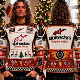 Alpinestars Racing Ahead Ugly Christmas Sweater Xmas GP North Pole Racing Team Outfits