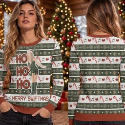 Taylor Swift Ho Ho Ho Merry Swiftmas Ugly Christmas Sweater Taylor Holiday Apparel