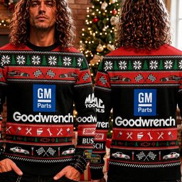 NASCAR GM Goodwrench Service Plus 2 Racing Car Ugly Xmas Sweater Goodwrench Xmas Wear